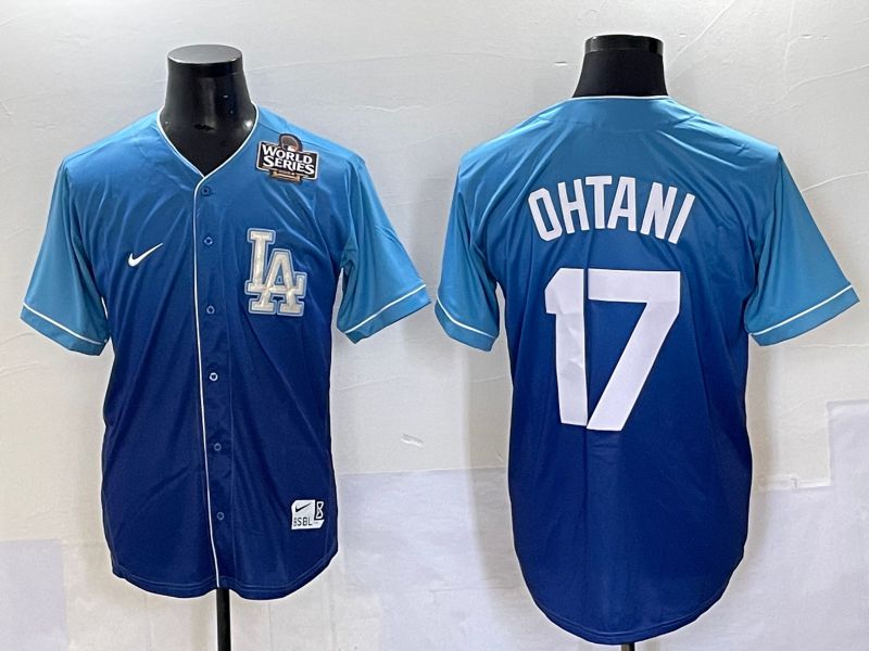 Men 2025 Los Angeles Dodgers 17 Ohtani Blue Nike MLB Jersey Drift style 3